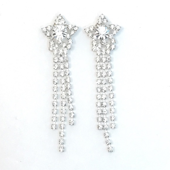 Prom Pageant Bridal Jewelry - Rhinestone Star Earrings
